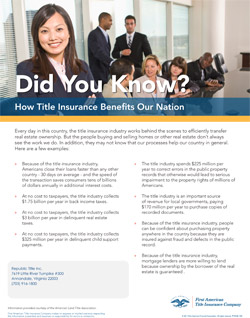 How Title Insurance Benefits our Nation